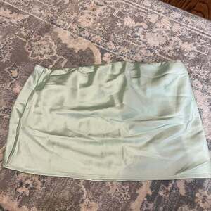 Forever 21 Turquoise Satin Mini Skirt